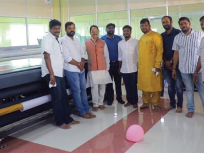 Pixeljet 2512 RMO LED UV hybrid printer at the production facility of Siddipet Print Hub